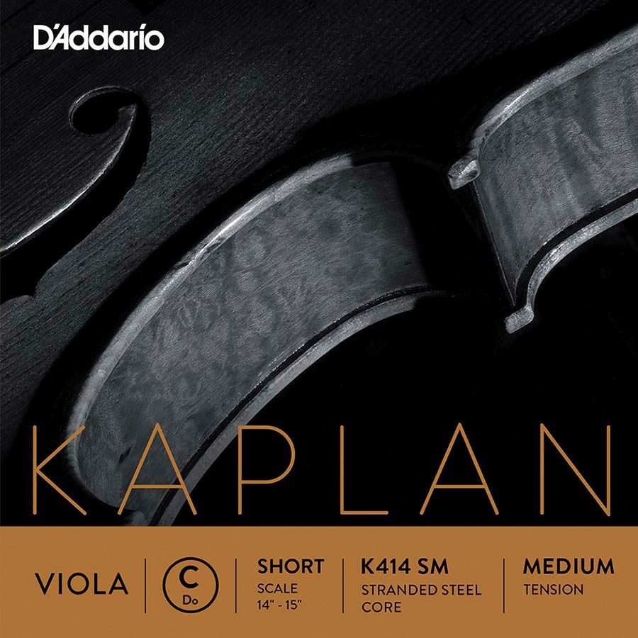 D'Addario K414-SM Altvioolsnaar C-4 stranded steel tungsten and Zilver Omwonden short scale Medium tension