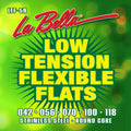 La Bella Low Tension Flexible Flats 5-snarige basgitaarsnaren Laag 0042-0056-0070-0100-0118-0042