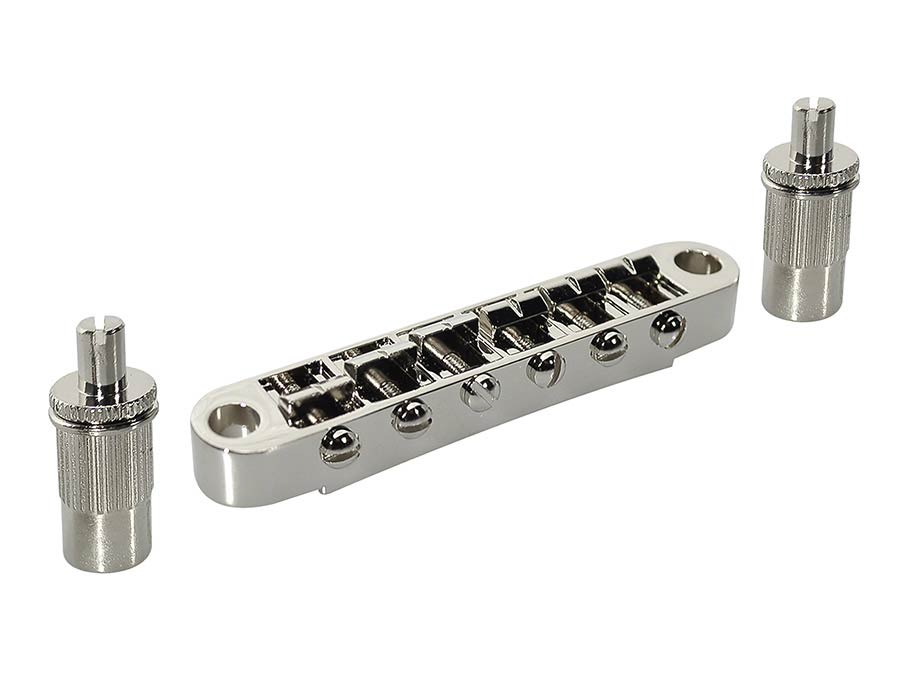 Boston B-166-N Brug voor e-gitaar, "tune'o matic", stud spacing 74,0mm, 12" radius, nikkel