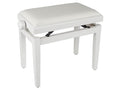 Boston PB1/3040 Pianobank met verstelbare zitting (55,5x32,5x48-56cm), hoogglans wit met witte velours zitting