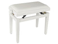 Boston PB1/3540 Pianobank met verstelbare zitting (55,5x32,5x48-56cm), mat wit met witte velours zitting