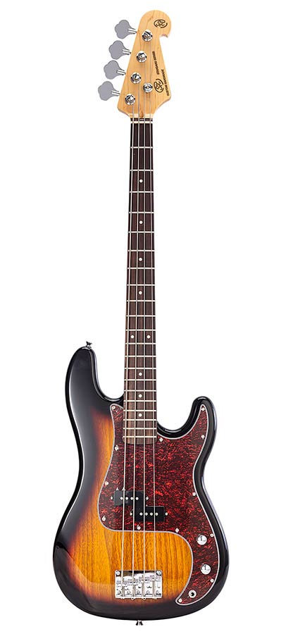 SX: P-Style Elektrische Basgitaar Met Split Single Coil Element, Inclusief Draagtas, 3 Tone