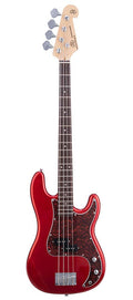SX: P-Style Elektrische Basgitaar Met Split Single Coil Element, Inclusief Draagtas, Candy Apple Rood