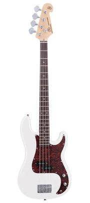 SX BD2 P-Style elektrische basgitaar met tas – wit