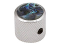 Boston KN-237 Dome knob with abalone inlay, 18x18mm with set screw, nickel