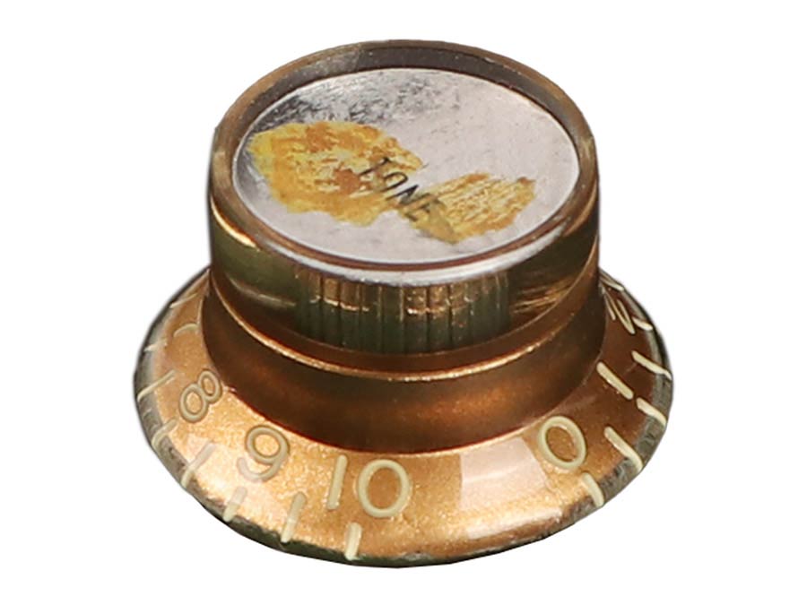 Boston KG-130-TSIR Hat knob LP/SG style, gold with silver cap, relic, Tone, inch size for USA pots