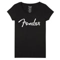 Fender spaghetti logo women's tee, black, M