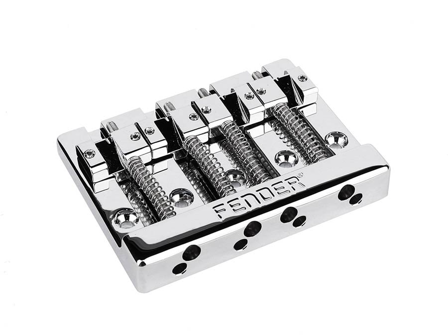 Fender bridge assembly HiMass 4-string Bass, chrome with brass saddles