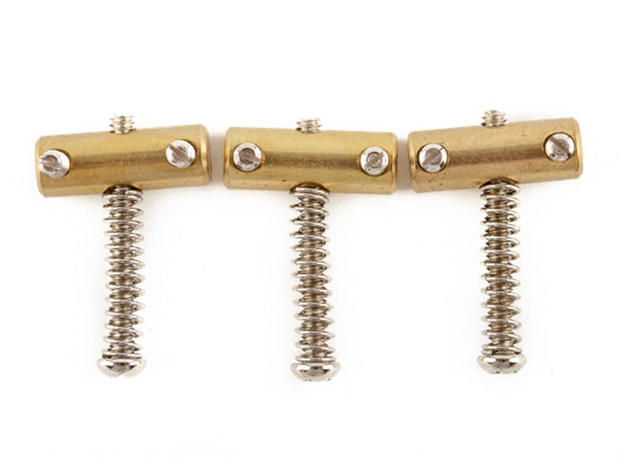 Fender bridge saddles American Vintage Tele, threaded, brass, set of 3