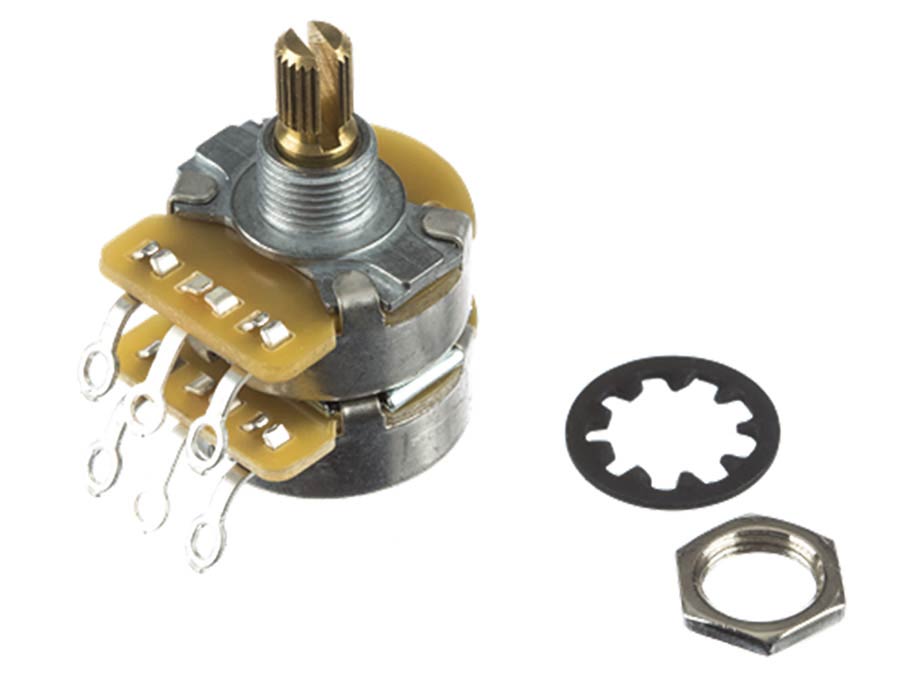 Fender dual 500K/250K potentiometer, split shaft