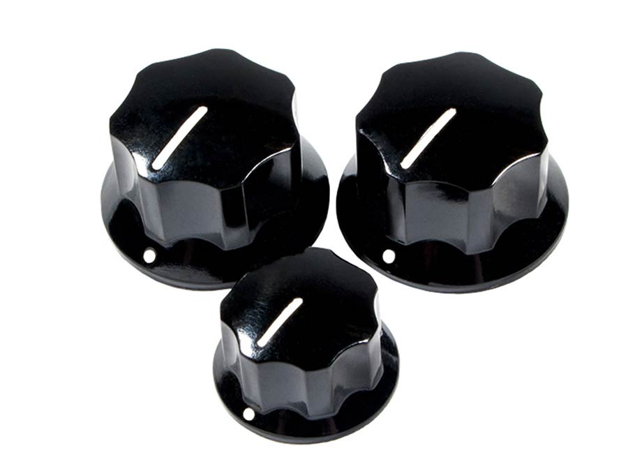Fender knob kit '60s Jazz Bass, 3pcs, black