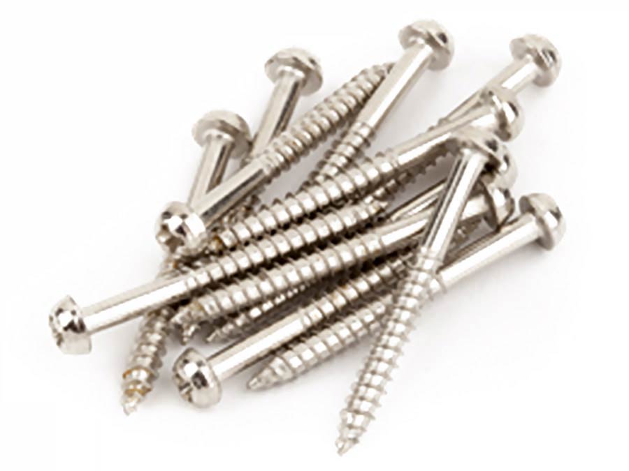 Fender Jazzmaster/Telecaster pickup mounting screws, nickel, 12pcs