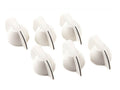 Fender amplifier knobs, chicken head style, white, set of 6