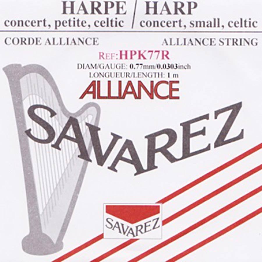 Savarez: Kleine Of Concert Harp Snaar, Plain Kf, 0,77mm, Lengte: 1 Meter, Rood