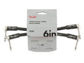 Fender patchkabel (2 stuks), zwart, 6", 2x haakse jack