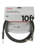 Fender instrumentkabel, zwart, 10ft, 1x haakse jack