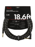 Fender instrument cable, 18.6ft, 1x angled, black tweed