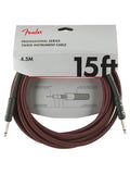 Fender instrument cable, 15ft, red tweed