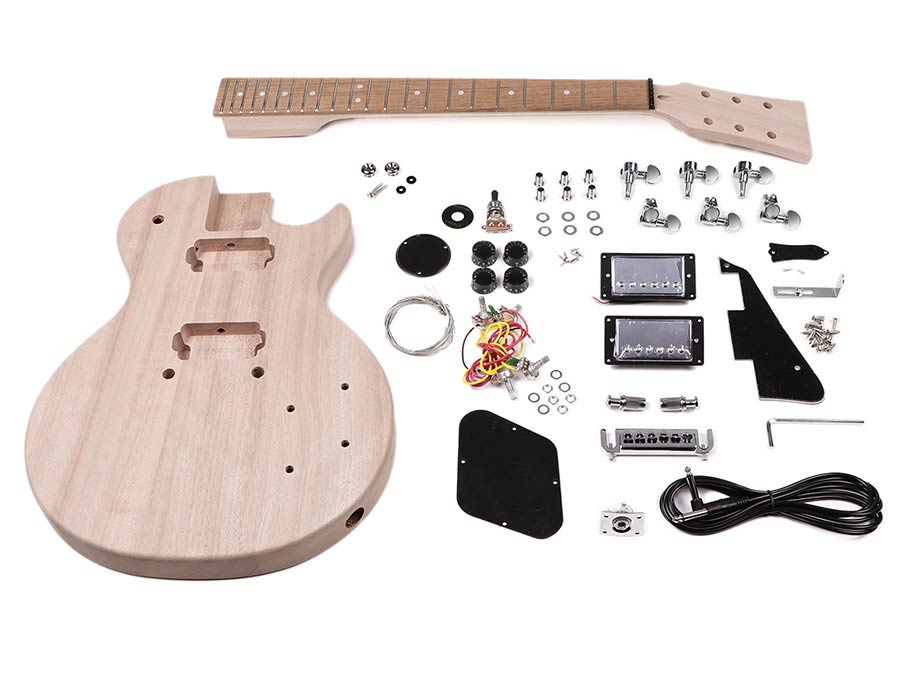 Boston KIT-LP-15 Gitaar zelfbouwpakket, Launcher Pro model, mahonie body, mahonie set hals, pau ferro toets, 2x HB