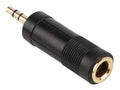 Boston AT-120-G Verloopplug, 6,3mm jack female stereo, 3,5mm jack male stereo, goud