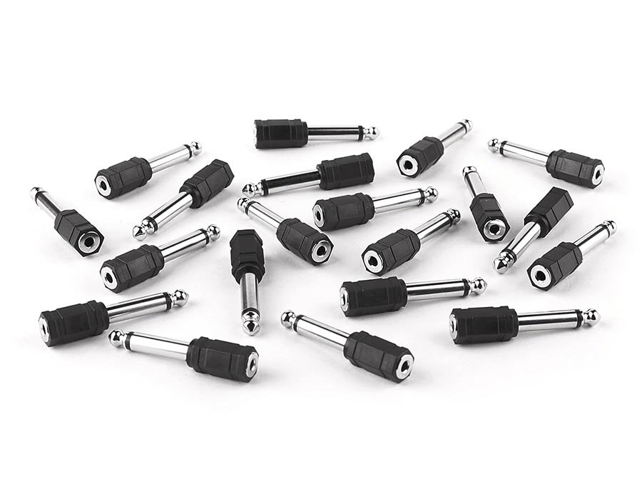 Boston AT-155/20 Adaptor, 3,5mm jack female mono, 20 pcs bulk pack, 6,3mm jack male mono
