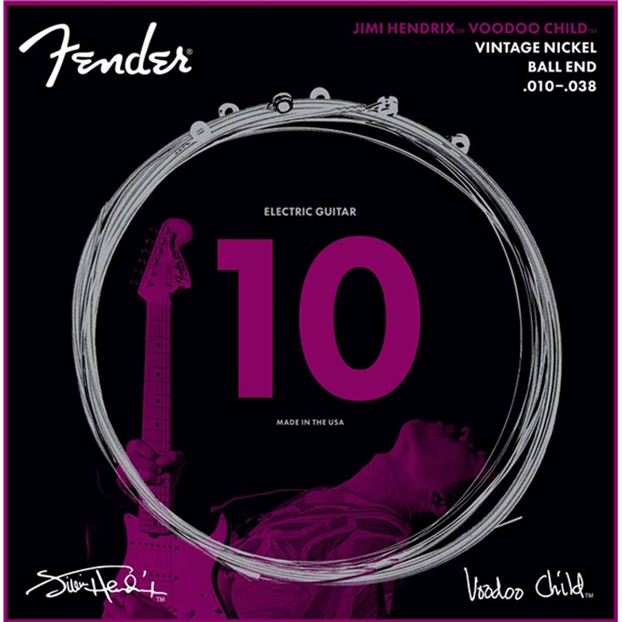 Fender string set electric, vintage nickel, 010-013-015-026-032-038, ball end