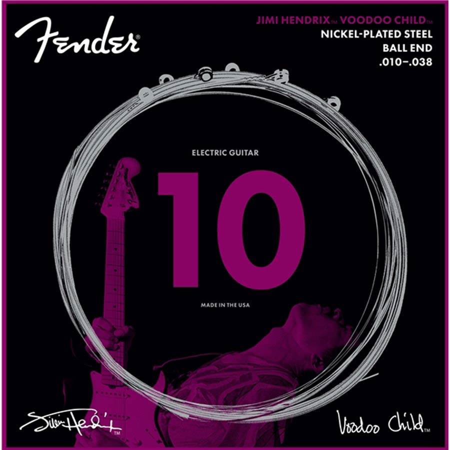 Fender string set electric, nickel plated steel, 010-013-015-026-032-038, ball end