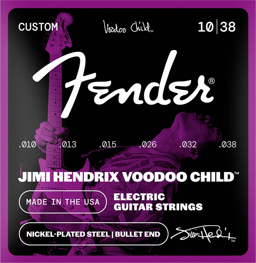 Fender string set electric, nickel plated steel, 010-013-015-026-032-038, bullet end