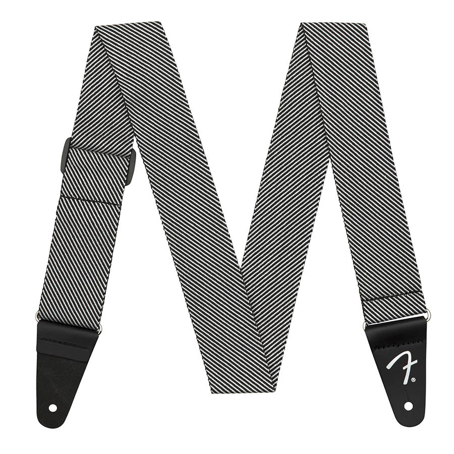 Fender gitaariem, 5cm. breed, wit/zwart