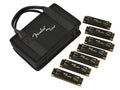 Fender harmonicas, pack of 7 pieces, with case
