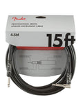 Fender instrumentkabel, zwart, 15ft, 1x haakse jack