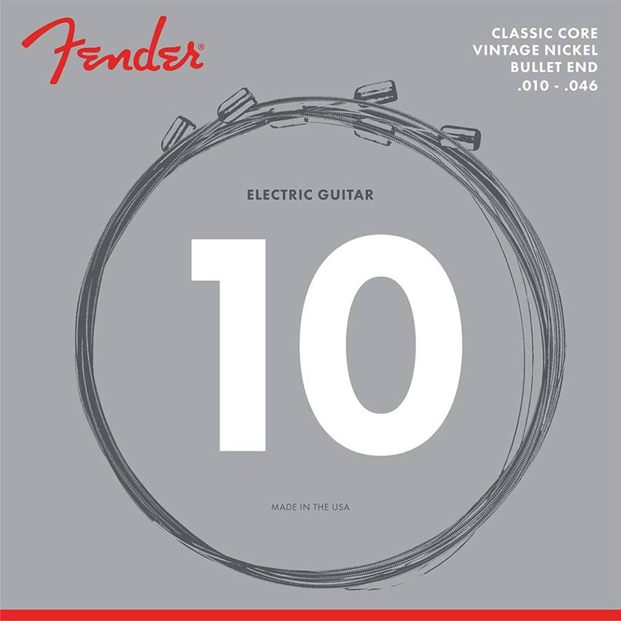 Fender string set electric, vintage nickel, regular, bullet ends, 010-013-017-026-036-046
