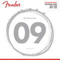 Fender string set electric, stainless steel, light, ball end, 009-011-016-024-032-042