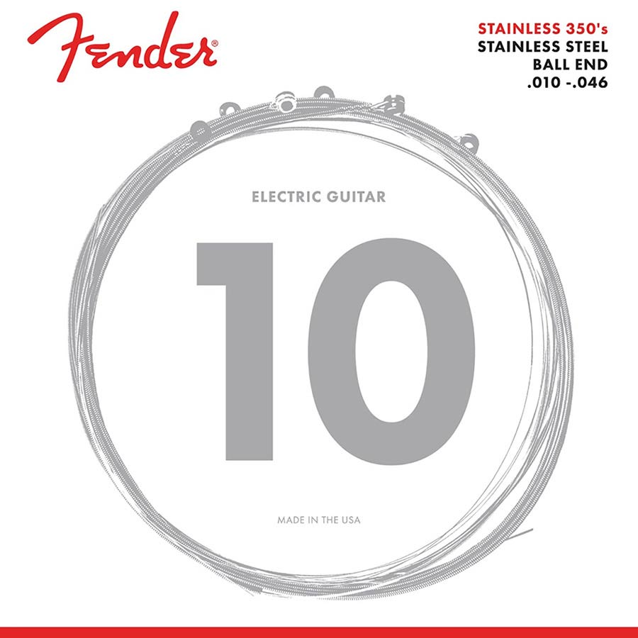 Fender string set electric, stainless steel, regular, ball end, 010-013-017-026-036-046