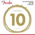 Fender string set acoustic, bronze roundwound, 12-string, ball ends, 010-050