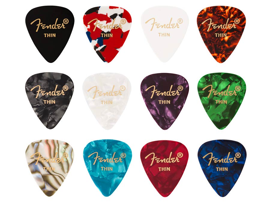 Fender 12 plectrums 351 vorm, dun