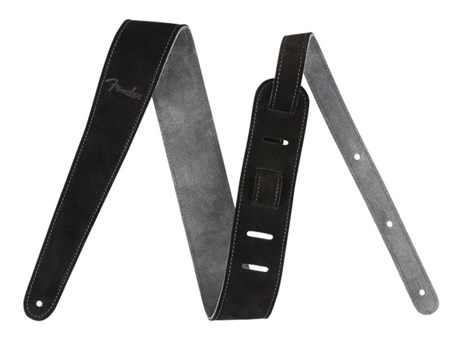 Fender gitaarriem 2 inch, suède, omkeerbaar – zwart/grijs