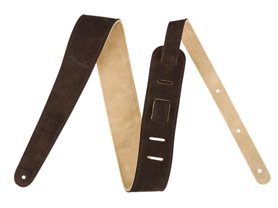 Fender gitaarriem 2 inch, suède, omkeerbaar – bruin/tan