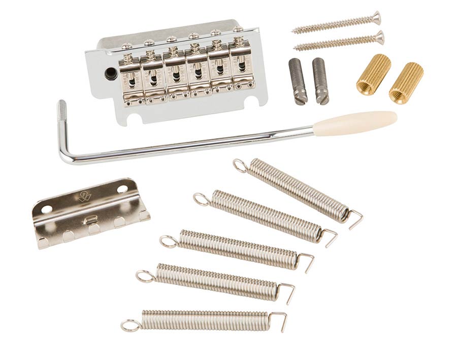Fender tremolo assembly, deluxe series 2-point, chrome