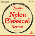 Fender string set classic, clear & silver, 028-029-032-035-040-043, 3-pack