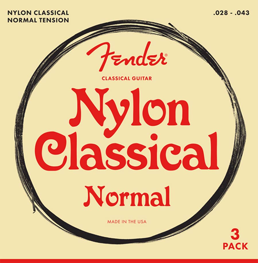 Fender string set classic, clear & silver, 028-029-032-035-040-043, 3-pack