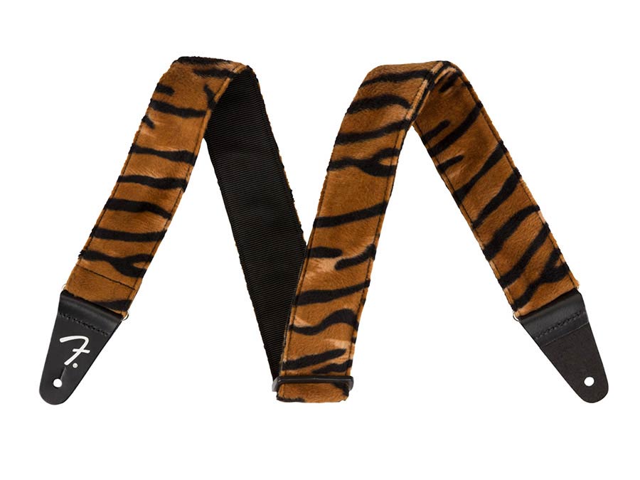 Fender Wild Animal Print 2" guitar strap, synthetic fur, tiger print