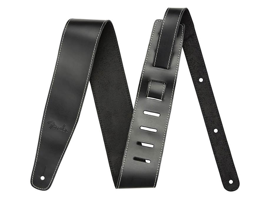 Fender broken-in leather strap, 2.5", black