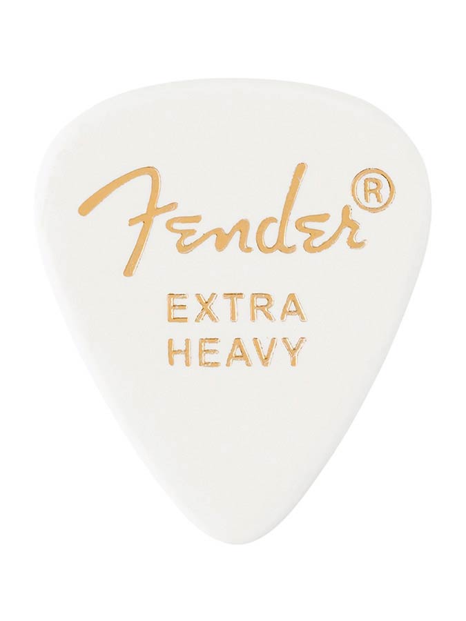 Fender 351 shape premium picks, extra heavy, white, 12-pack