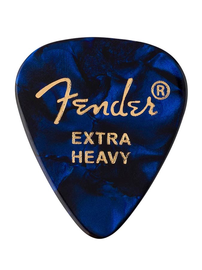 Fender 351 shape premium picks, extra heavy, blue moto, 12-pack