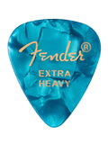Fender 351 shape premium picks, extra heavy, ocean turquoise, 12-pack