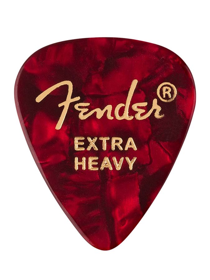 Fender 351 shape premium picks, extra heavy, red moto, 12-pack