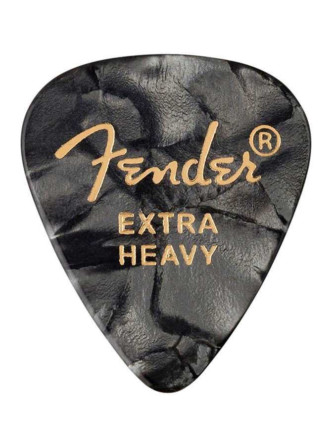 Fender 351 shape premium picks, extra heavy, black moto, 12-pack