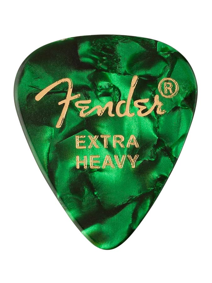 Fender 351 shape premium picks, green moto, 12-pack