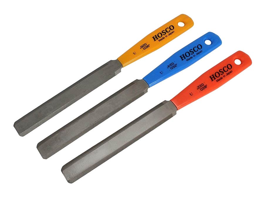 nut slotting files set of 3 pcs ukelele, 022"/028", 024"/032", 026"/036"